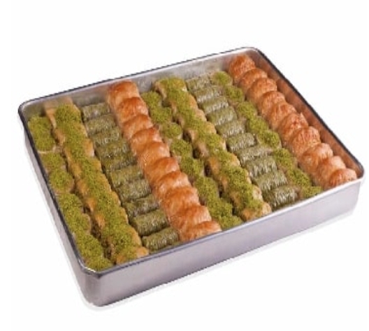 2500 Gr ( 2.5 Kg ) Karışık Cevizli ve Fıstıklı Baklava İzmir pasta