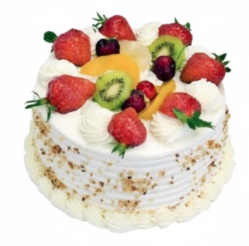 4 kişilik yuvarlak karışık meyveli yaş pasta İzmir pasta
