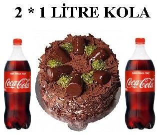 6-9 Kişilik Çikolatalı Muzlu Yaş Pasta & 2x1 Lt Cola İzmir pasta