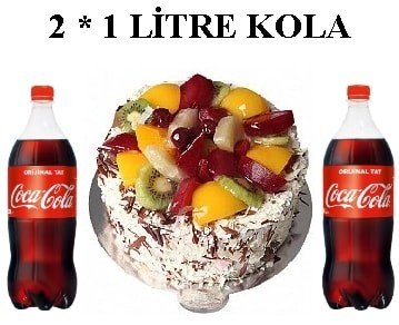 6-9 Kişilik Karışık Meyveli Yaş Pasta & 2x1 Lt Cola İzmir pasta