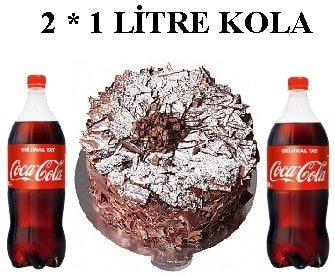 6-9 Kişilik Parça Çikolatalı Yaş Pasta & 2x1 Lt Cola İzmir pasta