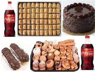 Aile Boyu Tatlı Paketi Cevizli Baklava Yaş Pasta Ekler ve İçecek İzmir pasta