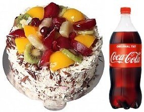 Karışık Meyveli Pasta Cola Hediyeli İzmir pasta